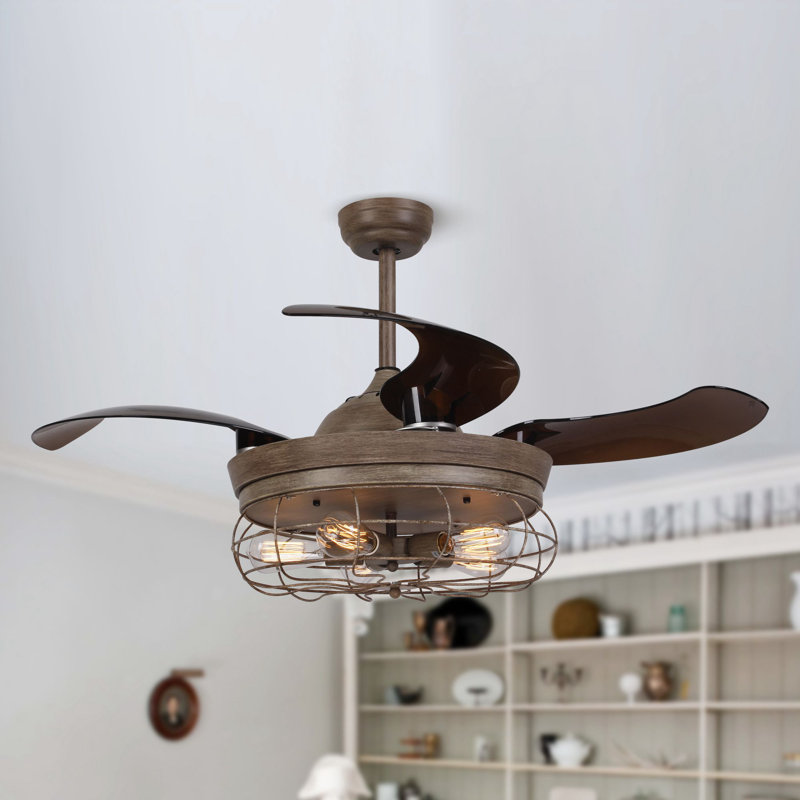 Williston 46" Attwater 4 Blade Retractable Blades Ceiling Fan